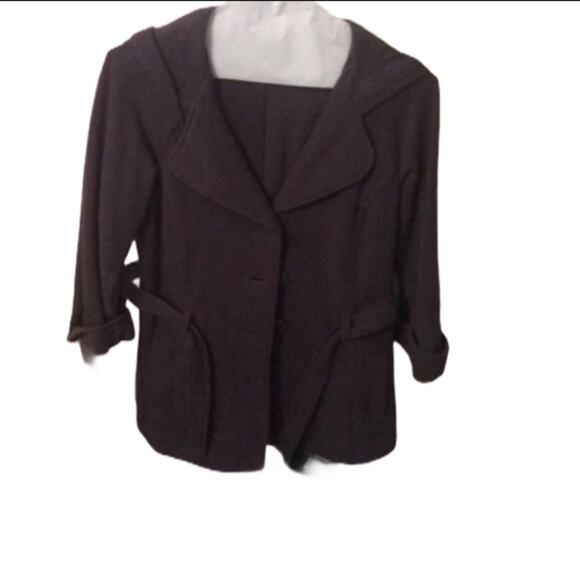 F21 button down sweatshirt blazer wrap jacket L - Picture 1 of 3